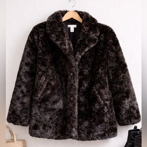 H&M Black Teddy Faux Fur Jacket – Ultra Soft & Cozy Luxe Winter Coat